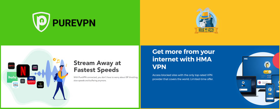 speed comparison purevpn vs HMA