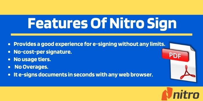 Features of Nitro sign