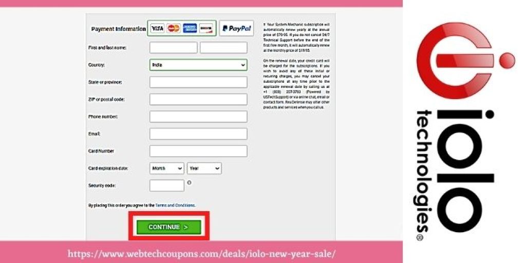 Click on Continue Button