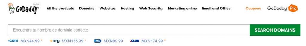Godaddy $20 MXN DomAINNAME