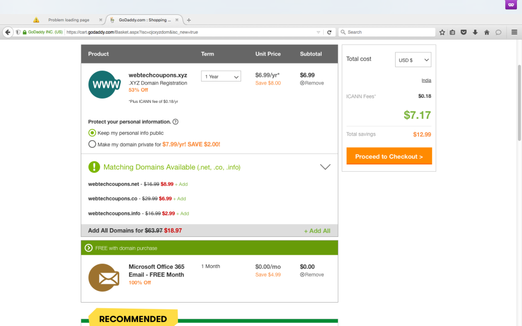 XYZ Domain for $6.99