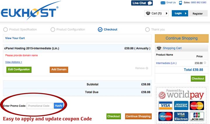 HOW TO APPLY COUPON CODE ON EUKHOST