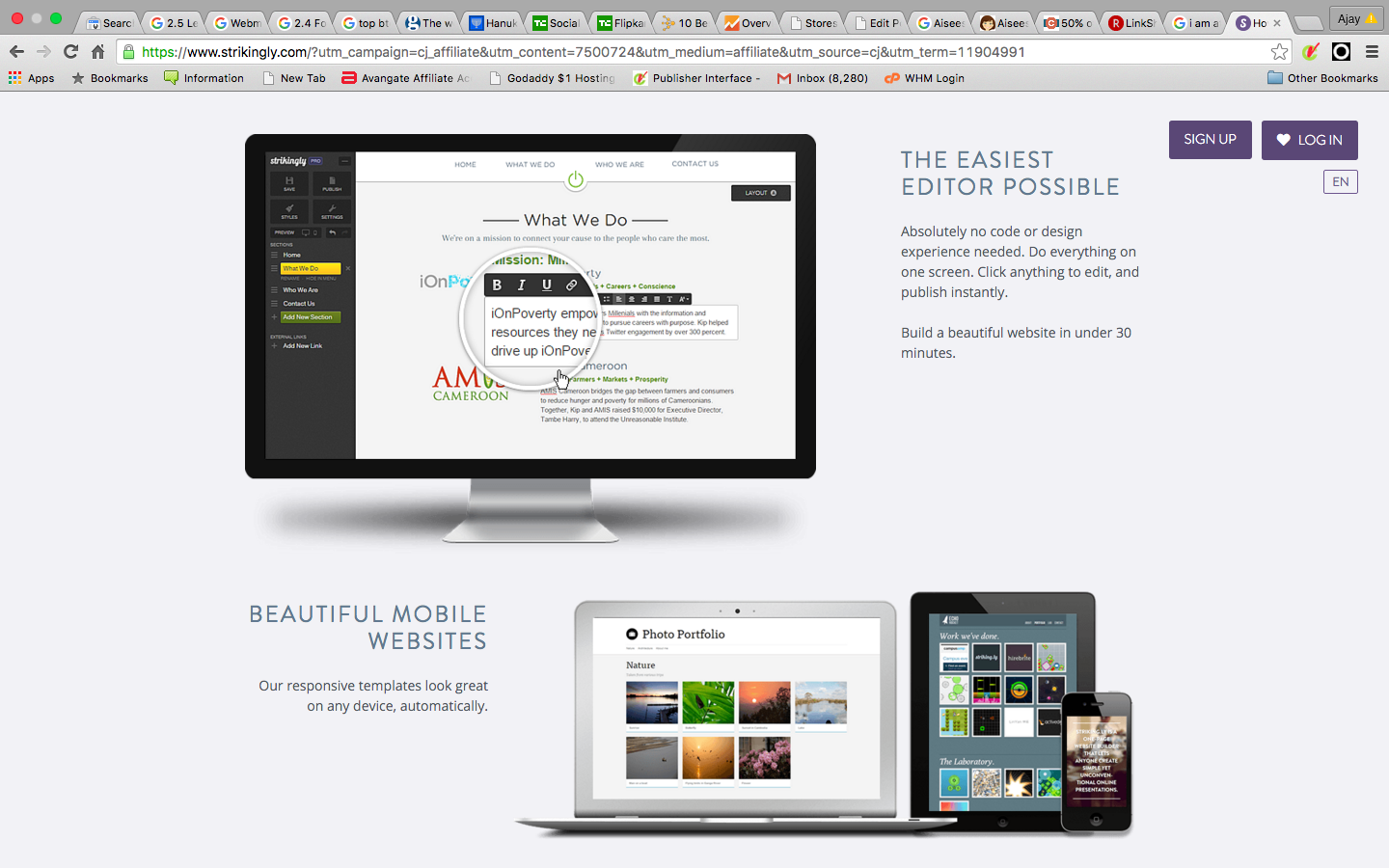 Strikingly editor