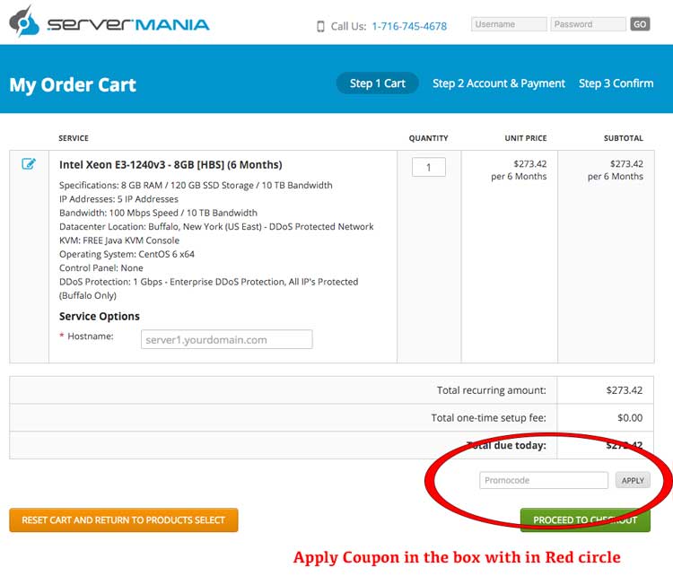 How to Apply Coupon on ServerMania