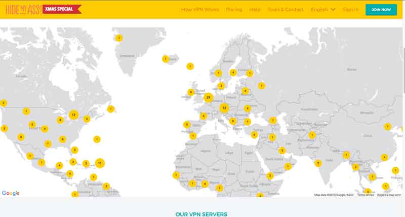 Hidemyass VPN locations