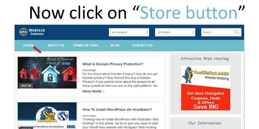 Stores page