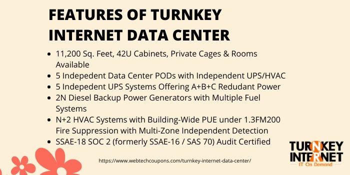 Features of Turnkey Internet Data Center