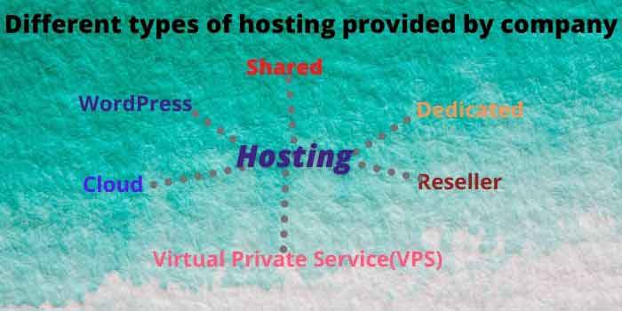 Different types of hosting provided by companies