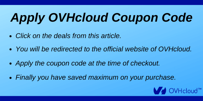 OVHcloud Coupon Code - Steps to apply coupon code