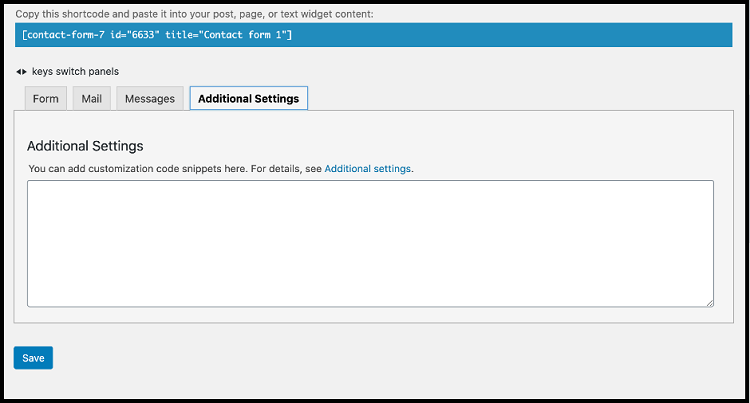 Add Additional Setting in contact form 7
