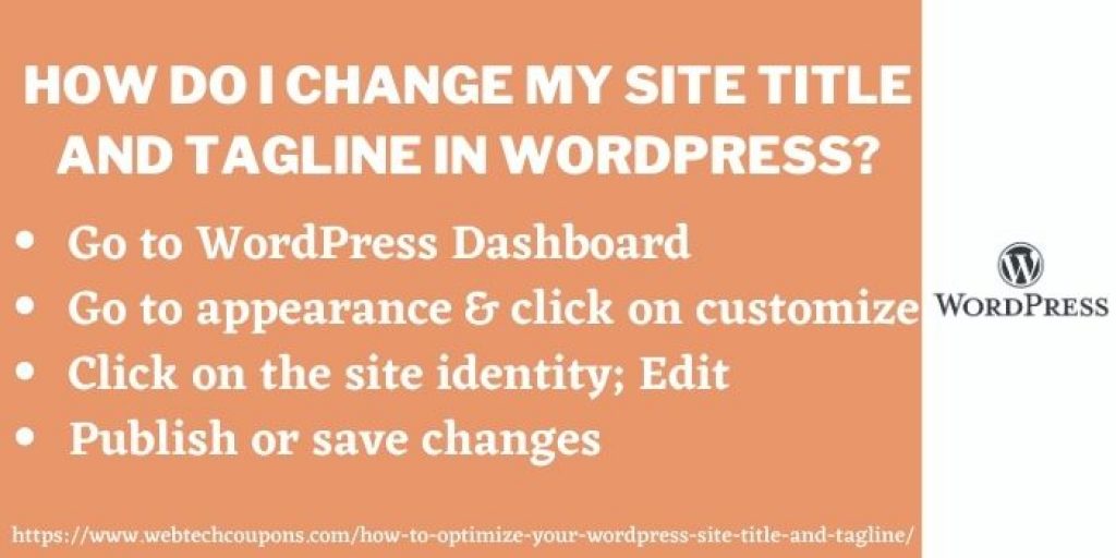 HOW DO I CHANGE MY SITE TITLE AND TAGLINE IN WORDPRESS _