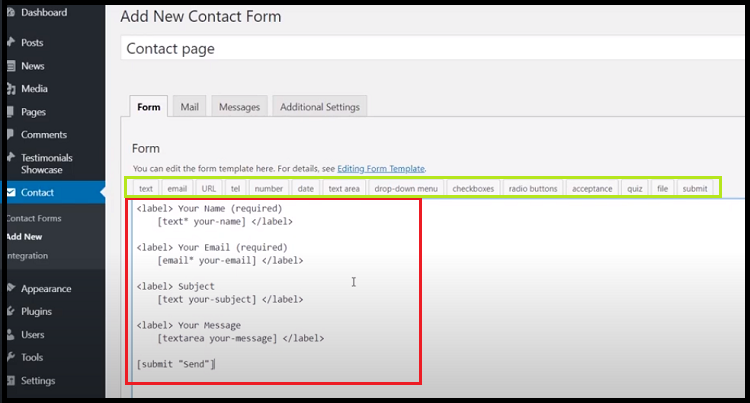 How To Add placeholder in contact form 7