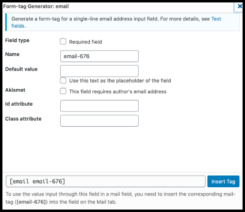 How to add email tag in contact form 7