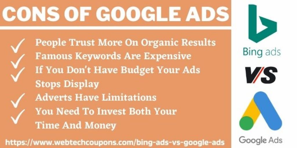 Cons Of google Ads
