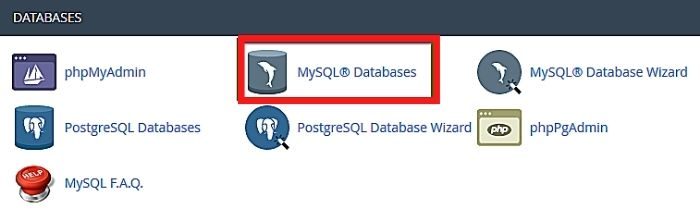 Click on MySQL Databases