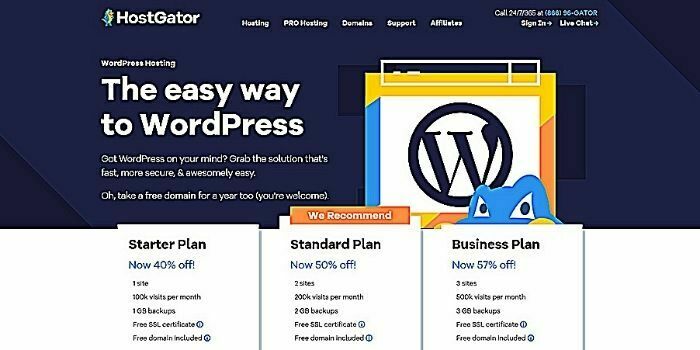 HostGator one of popular and best hosting options for WordPress