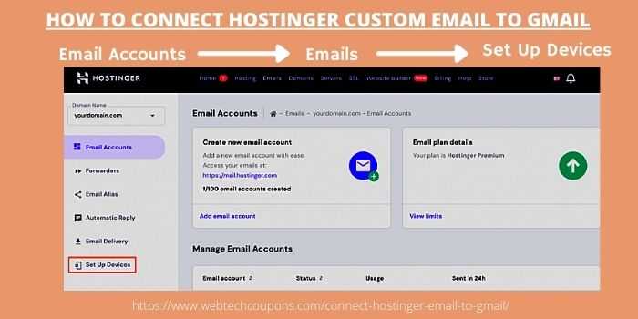 How To Connect Hostinger Custom Email To Gmail