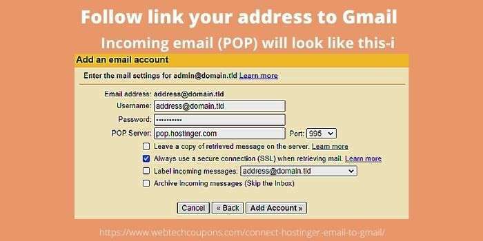 How To Connect Hostinger Custom Email To Gmail(web version)