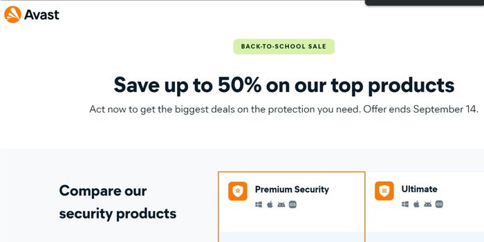 Avast Back-To-School Sale