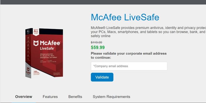 50% Off 1 Year Of LiveSafe - McAfee Home Use Program